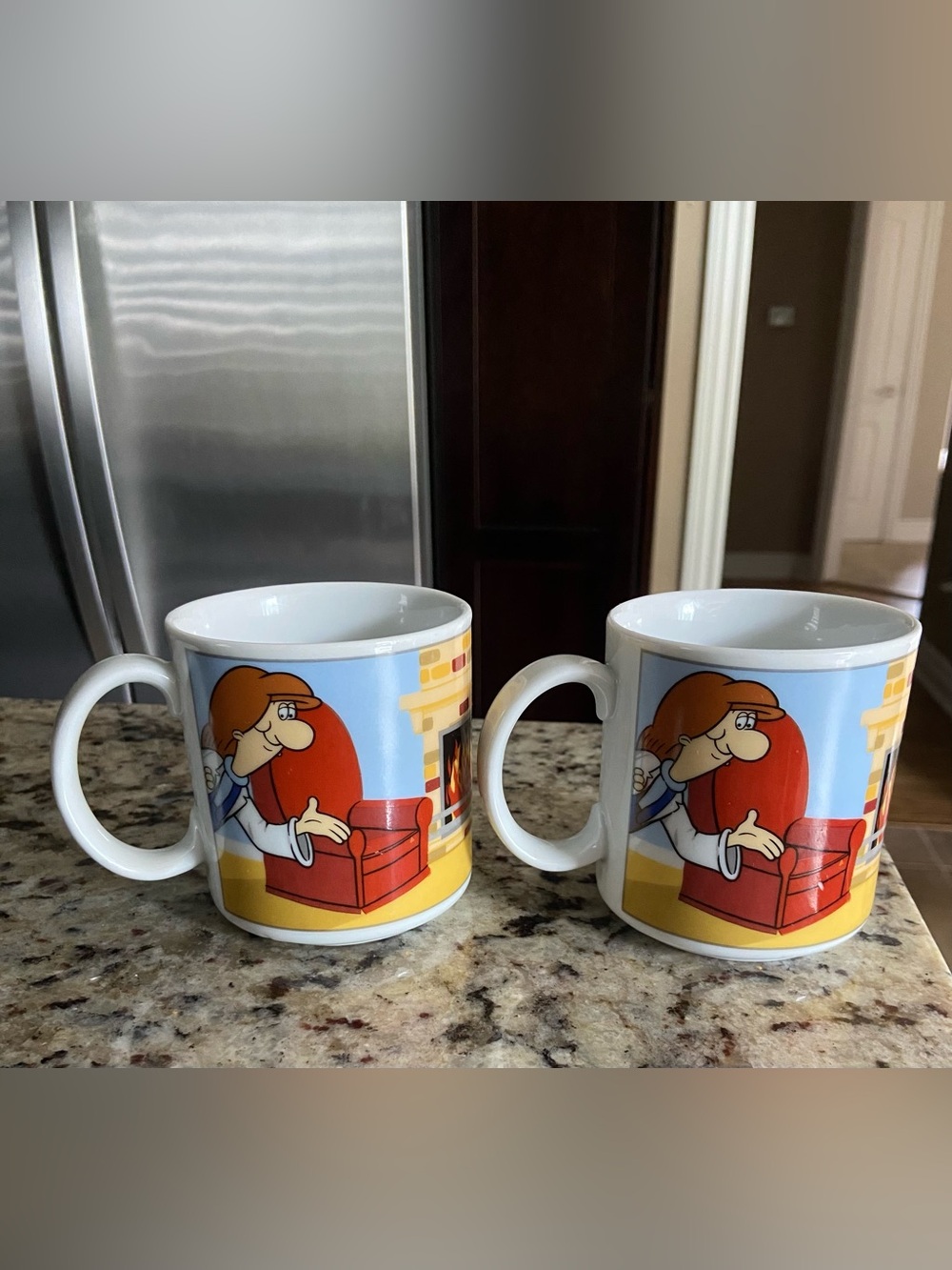 Vintage Tetley Tea Gaffer Sydney Clarence  Ceramic Coffee Mug Cup Set of 2